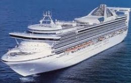 This weekend the Golden Princess with a capacity for 2,500 passengers is due to make her third call to Stanley