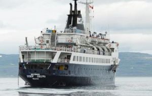 The Russian liner Lyubov Orlova that once carried 100 passengers 