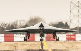 Taranis taxing at BAE Systems in Warton, Lancashire [Picture: Ray Troll, BAE Systems]