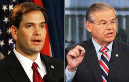 Republican Marco Rubio and Democrat Bob Menéndez, from the Senate foreign relations committee 
