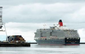The 'Queen Victoria' had to lower the red ensign or face a hefty fine 