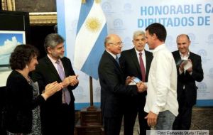 Timerman during the opening of the exhibit