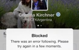 The self blocked Cristina Fernandez twitter account 