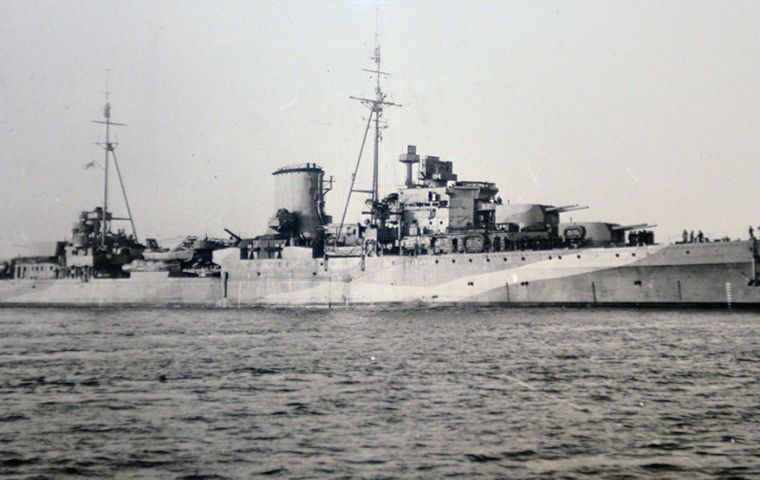 HMS Ajax one of the three Royal Navy vessels involved in the battle