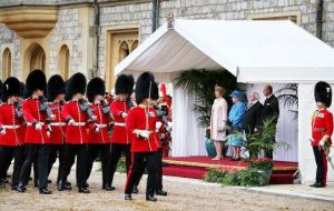 The impressive display at Windsor Castle by the Queen to receive the Irish president