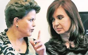 Cristina Fernandez had to cancel a trip to Sao Paulo to open the Argentina House because Dilma could not attend 