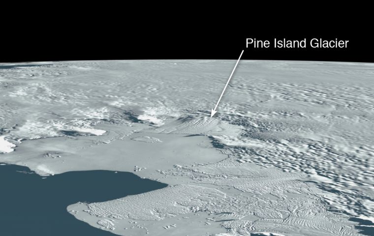 BAS marked the iceberg with a total of 37 GPS tracking devices earlier during the year (Pic NASA)