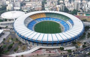 The refurbished Maracaná stadium in Rio where the Cup's final will be played 