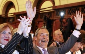 “The people's army of UKIP have spoken tonight and have delivered just about the most extraordinary result in British politics for 100 years.” (Pic BBC)