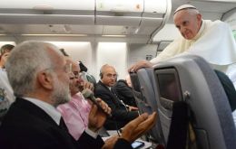 Talking to reporters on his return flight from the Middle East, Pope Francis said “there are married priests in the Church”