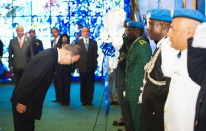 Ban Ki-moon at the annual 29 May ceremony at a newly-created site on the north end of the UN’s New York Headquarters complex 