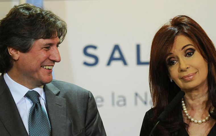 Boudou and Cristina, back in 2011 and following victory, good close friends but not so much nowadays 