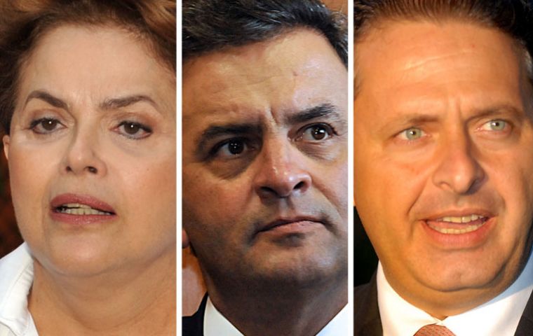 Dilma, Neves and Campos, are the main contenders for October's presidential election 
