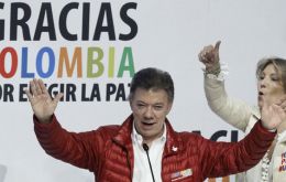 Colombian president addressed his militants (Photo AP)