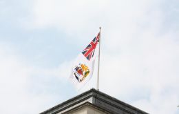 The flag flying above the Foreign Office in London