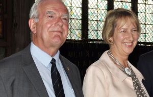 Roger Edwards MLA and Sukey Cameron, head of FIGO representing the Falklands 