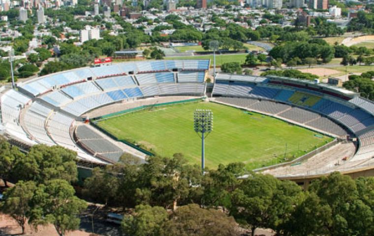 The Centenario stadium where the first world Cup was played and won by Uruguay 4-2 against Argentina 