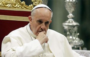 ”Terrorism is madness. Terrorism only knows to kill; it does not know how to build. It destroys,” said Francis 