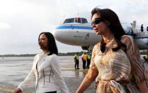 The Argentine president left on Friday for Santa Cruz