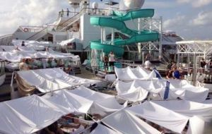  Another witness testified on the Carnival Triumph when it lost power in the Gulf of Mexico after a fire disabled basic systems including water and sewage.
