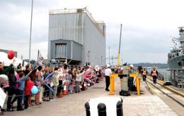 The vessel received a rapturous welcome in Plymouth
