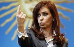 “We are facing a real case of fraudulent behavior and an attempt to intimidate the population,” said Cristina Fernandez in a speech at Government House.