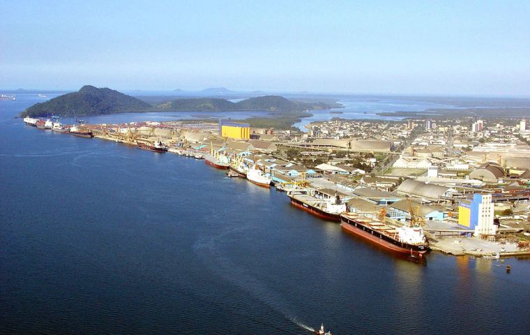Santos is one of the country's busiest ports with long queues at times of harvest 