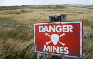 The minefields are a legacy of the Argentine invasion and 74-day occupation of the Falklands in 1982.