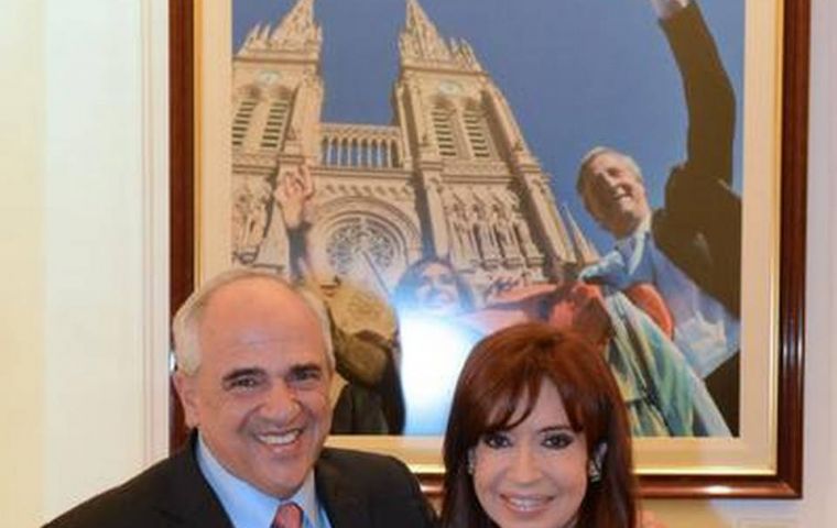 The former Colombian president also met with Cristina Fernandez 