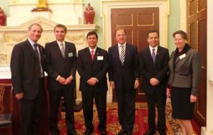 Chilean ministers and businesspeople with Minister Swire at the special reception at the Foreign Office 