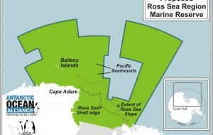 A joint US-NZ proposal to designate a Ross Sea marine protected area (MPA) of 1.32 million km2 (with 1.25 million km2 as “no take”) is under consideration