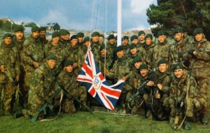 “Major General Moore, the commander of land forces, gave our detachment the honor of replacing the Falkland Islands flag at Government House”