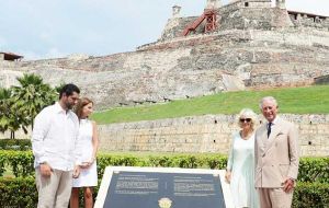 During an official visit last week, Charles unveiled the black marble plaque dedicated to English soldiers, which was later destroyed by a Colombian citizen  (Pic PA)