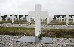 The Darwin Cemetery with the remains of Argentine soldiers fallen during the Falklands conflict of 1982
