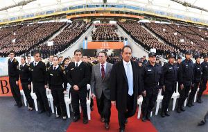 “Security has, is and will be my priority until the last day of my mandate,” said governor Scioli during the ceremony, speaking to the thousands of cadets 