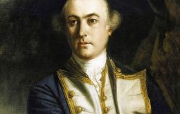 On January 23, 1765 Commodore John Byron raised the Union flag at Port Egmont on Saunders Island