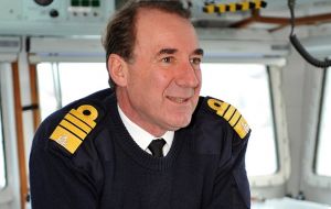 First Sea Lord and head of the Royal Navy Sir George Zambellas, KBC, DSC, ADC, is attending the ExpoNaval 2014 in Viña del Mar 