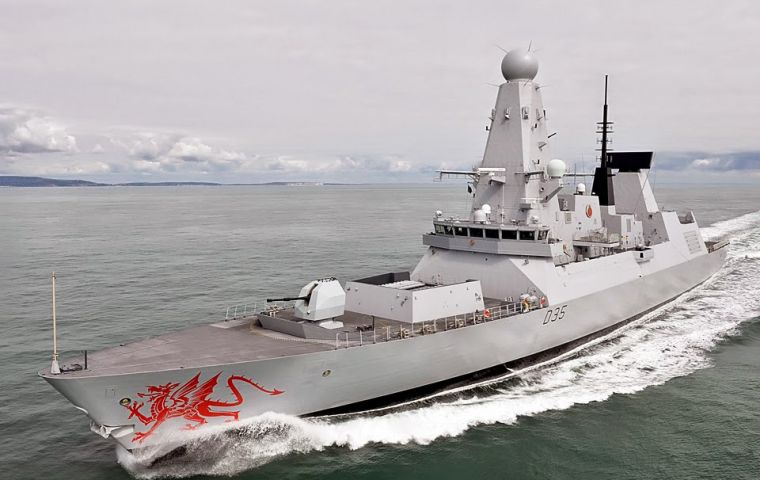  The Type 45 destroyer is one of the most modern vessels of the Royal Navy and is currently on South Atlantic deployment 