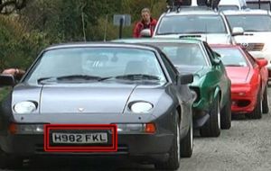 Clarkson's Porsche '91 with the controversial plate that triggered incidents
