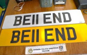 The other plates discovered by Argentine police after searching the vehicles