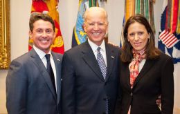 The newly appointed ambassador next to Vice-president Biden and Argentine ambassador in Washington, Cecilia Nahon 