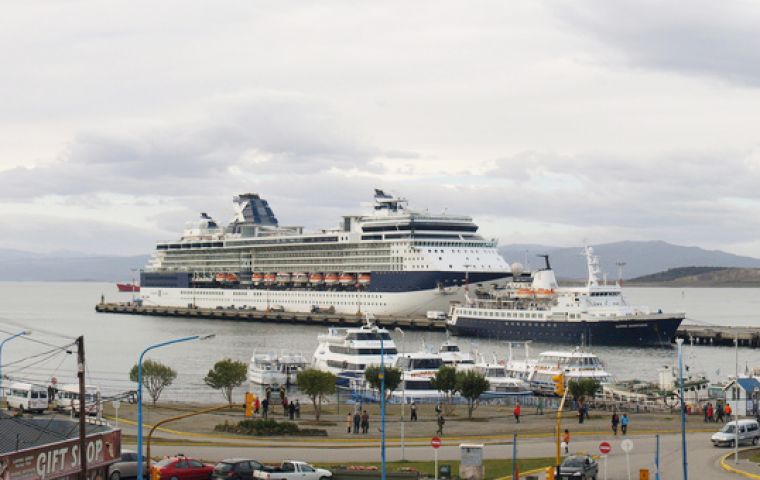 The Celebrity Infinity and Golden Princess call regularly at the port of Ushuaia, considered the gate to Antarctica 