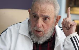 The elder Castro had not been heard from nor seen in public since his brother Raul's historic US-Cuba rapprochement last month