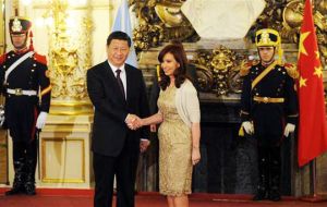Xi Jinping and Cristina Fernandez in Buenos Aires when the bilateral relation was upgraded to a “comprehensive strategic association”