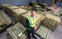Every year 4.000 fence-posts are shipped to the Falklands, revealed Clifford Jones (Pic Daily Post)