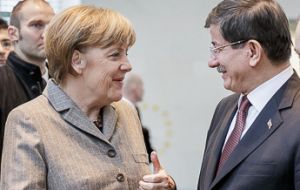 “Former president Wulff said Islam belongs to Germany. That is true. I also hold this opinion,” Merkel said next to Turkish PM Ahmet Davutoglu