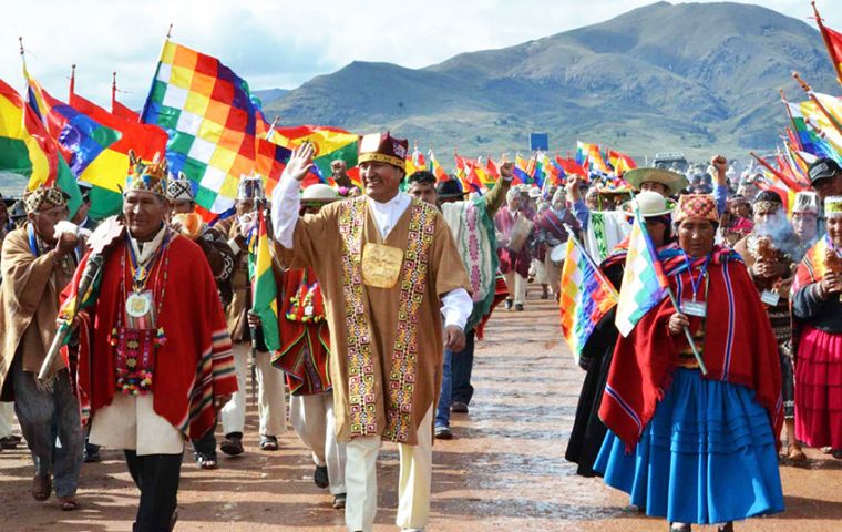 The rituals took place on the eve of Morales official inauguration in the Bolivian Congress, an event that will begin his third consecutive term as president (Pic AP)