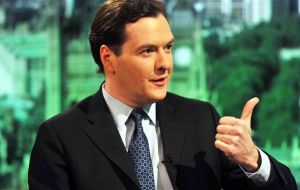 Chancellor George Osborne said figures showed the economy was “on track”, but warned the international economic climate was “getting worse”