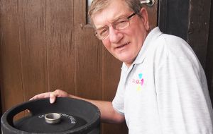 Taff Davies with the Time Capsule