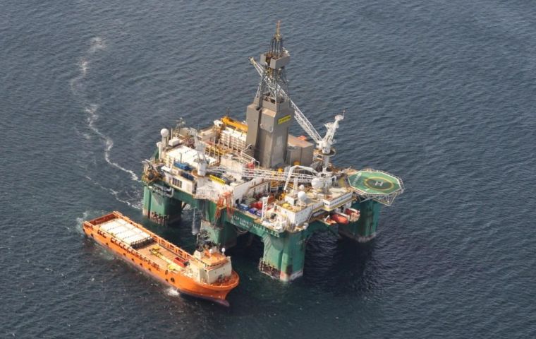 Two of the rig’s three supply vessels are in the Falklands along with three support helicopters